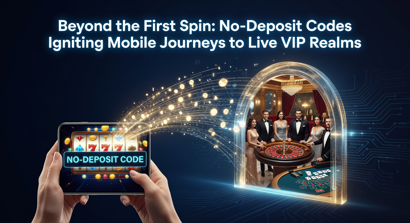 Smartphone mit leuchtendem No-Deposit-Code, das den Weg zu einem glamourösen Live-VIP-Casino ebnet