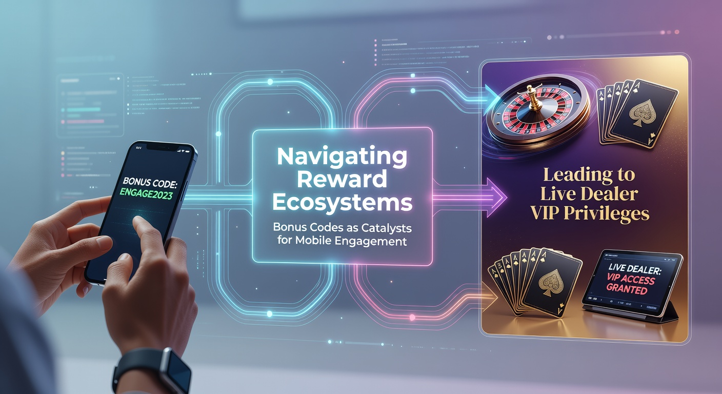 Illustration eines mobilen Casino-Interfaces mit Bonus-Codes und Live-Dealer-Tischen