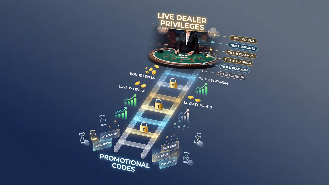 Illustration gestaffelter Mitgliedschaftsprogramme mit VIP-Stufen für Live-Dealer